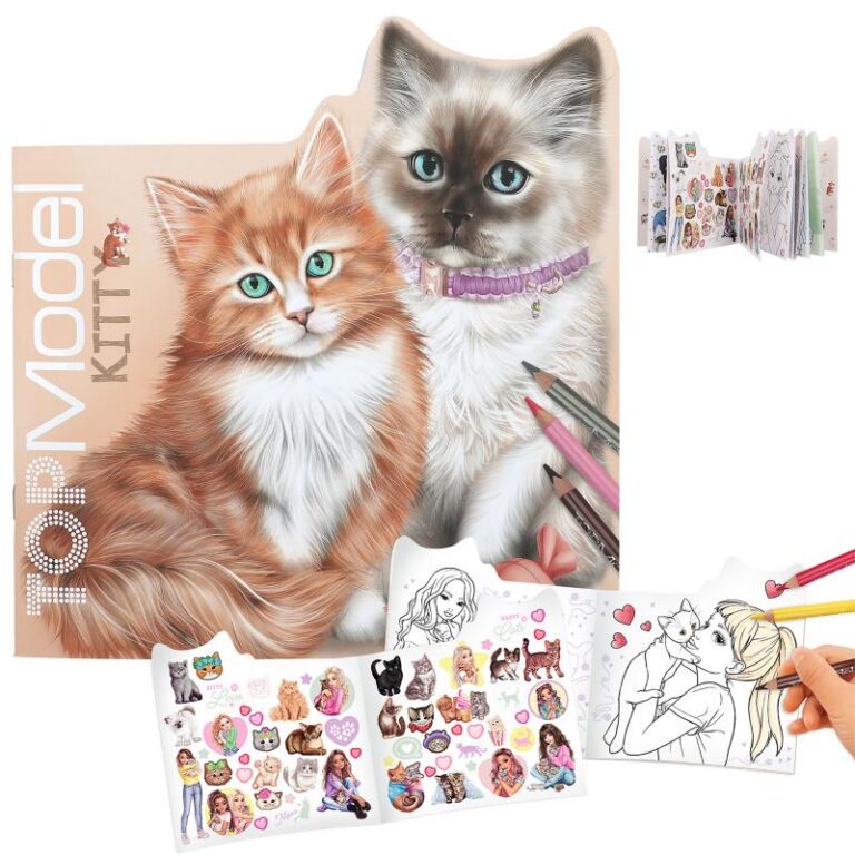 Top Model – Kitty Colouring Book with Stickers – The Book Box