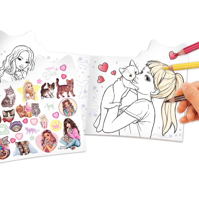 Top Model – Kitty Colouring Book with Stickers – The Book Box